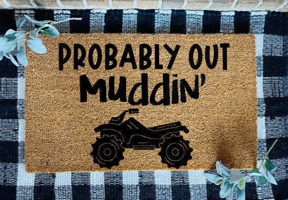 Probablemente Muddin' alfombra de puerta de fibra de coco