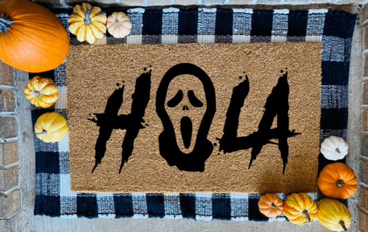 Hola Halloween Door Mat