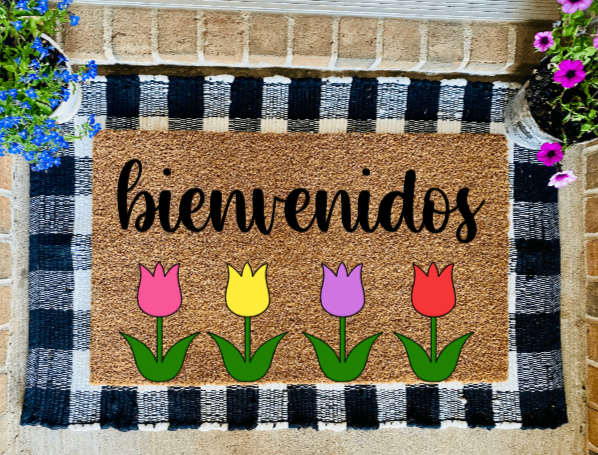 Bienvenidos con Flores Tapete