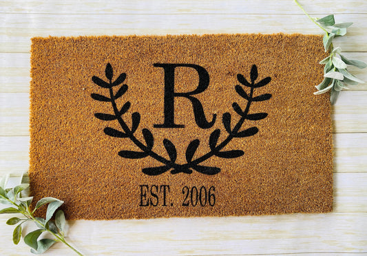 Custom Last Name Initial Door Mat