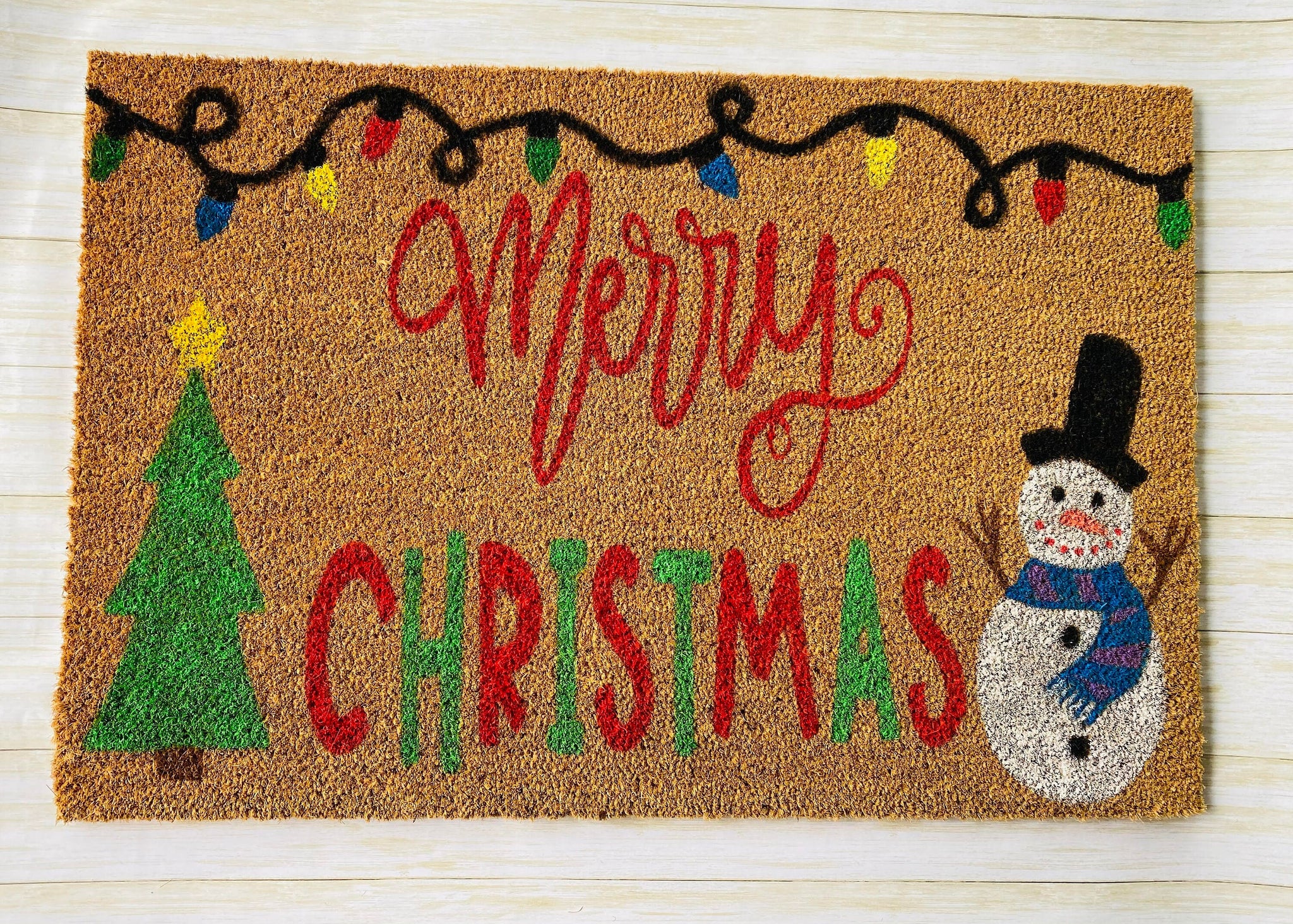 Merry Christmas Red Truck With Tree in Back Door Mat – Hera's