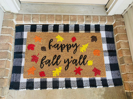 Happy Fall Y'all Coir Door Mat