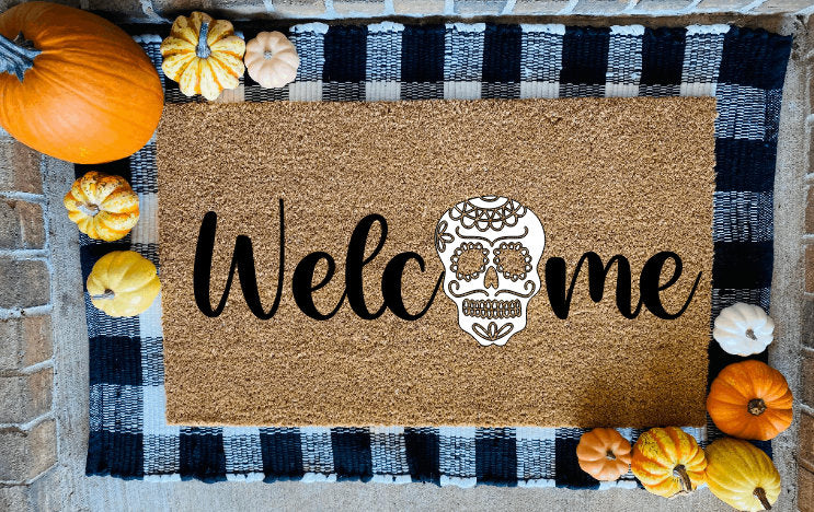 Welcome Dia De Los Muertos Door Mat