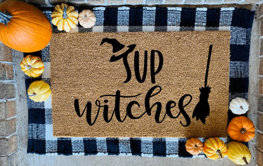 Sup Witches Halloween Coir Door Mat