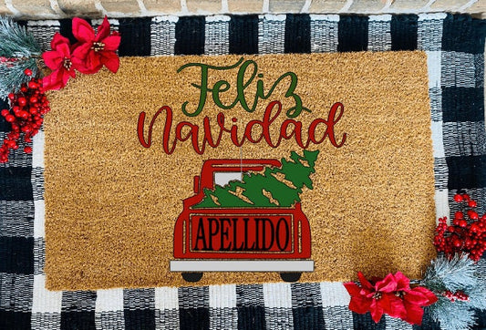 Feliz Navidad Apellido Tapete