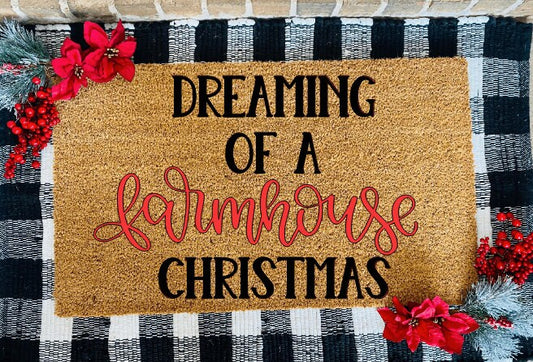 Dreaming of a Farmhouse Christmas Door Mat