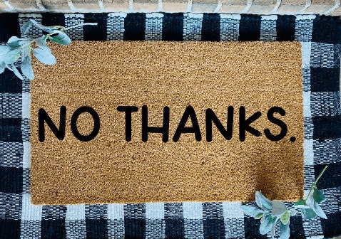 No Thanks Coir Door Mat