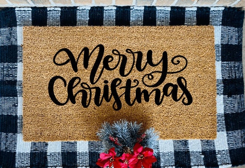 Merry Christmas Coir Door Mat