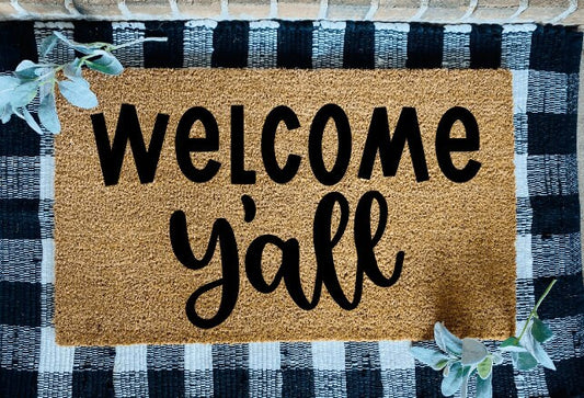 Welcome Y'all Door Mat