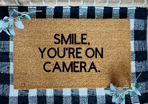 Smile, You're On Camera Door Mat