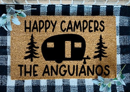 Customized Last Name Camping Door Mat