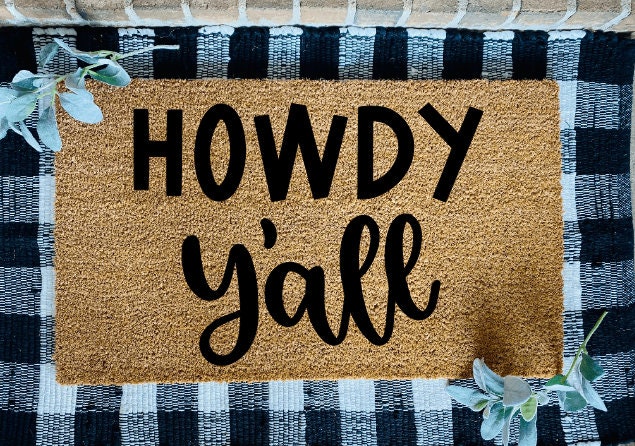 Howdy Y'all Welcome Door Mat