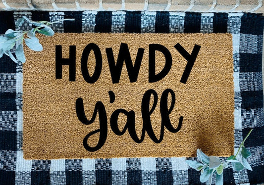 Howdy Y'all Welcome Door Mat