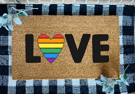 Rainbow Love Door Mat