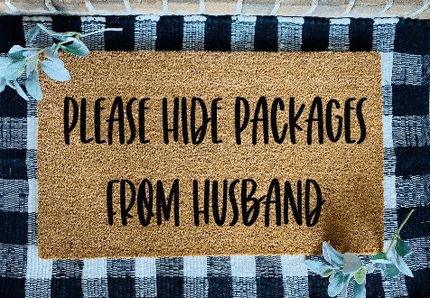 Please Hide Packages From Husband Door Mat