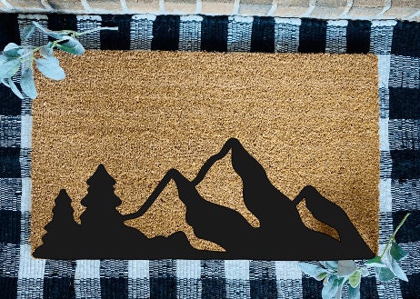 Personalizable Mountains Door Mat