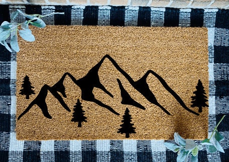 Mountains and Trees Door Mat