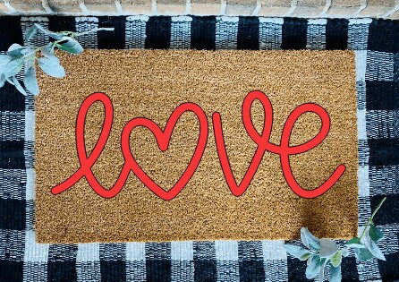 Love Heart Door Mat