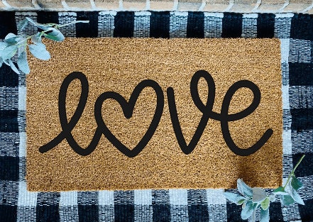 Love Heart Door Mat