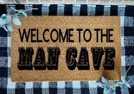 Welcome to the Man Cave Door Mat