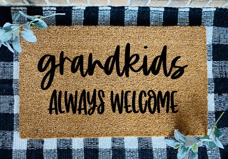 Grandkids Always Welcome Door Mat