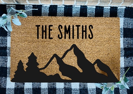 Personalizable Mountains Door Mat