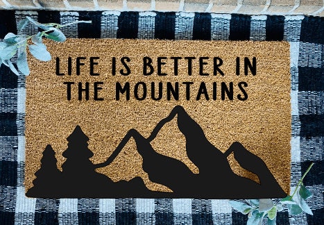 Personalizable Mountains Door Mat