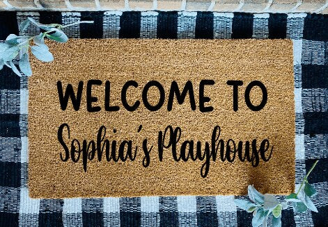 Personalized Welcome to My Playhouse Door Mat