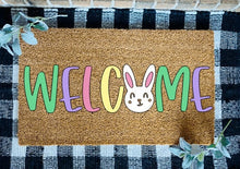 Load image into Gallery viewer, Welcome White Easter Bunny Door Mat

