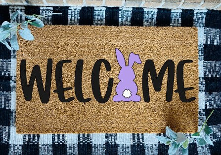 Welcome Easter Bunny Door Mat