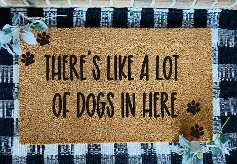 There's Like Alot of Animals in Here Paws Door Mat