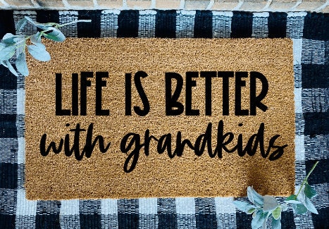 Life is Better with Grandkids Welcome Door Mat