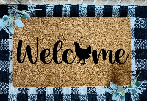 Chicken Welcome Door Mat