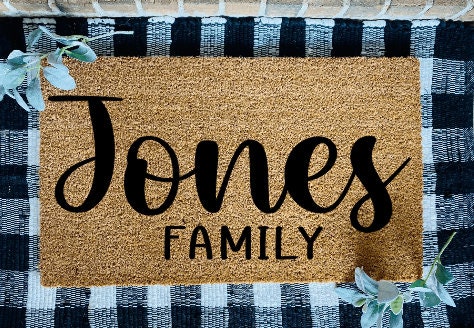 Personalized Last Name Family Door Mat