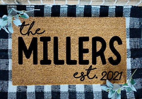 Personalized Bold Last Name Door Mat