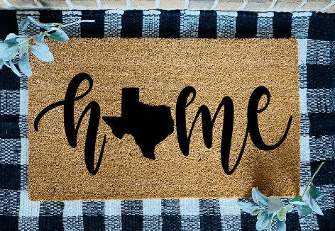 Custom State Outline Welcome Door Mat