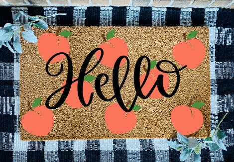 Hello Peaches Door Mat