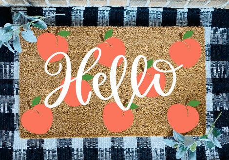 Hello Peaches Door Mat