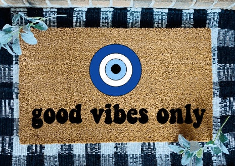 Good Vibes Only Evil Eye Door Mat